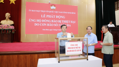 Ủy ban MTTQ Việt Nam tỉnh Ninh B&igrave;nh ph&aacute;t động ủng hộ đồng b&agrave;o bị thiệt hại do cơn b&atilde;o số 3 g&acirc;y ra