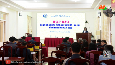 Họp b&aacute;o c&ocirc;ng bố số liệu thống k&ecirc; kinh tế - x&atilde; hội tỉnh Ninh B&igrave;nh năm 2025