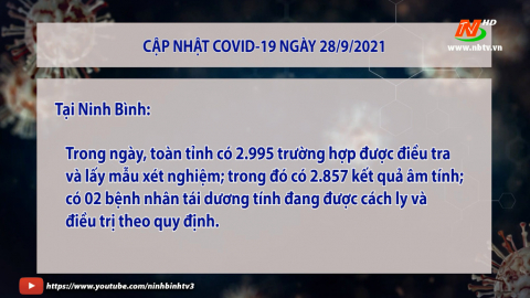 Cập nhật t&igrave;nh h&igrave;nh COVID-19 ng&agrave;y 28/09/2021