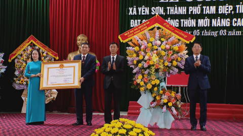 Y&ecirc;n Sơn đ&oacute;n bằng c&ocirc;ng nhận x&atilde; đạt chuẩn n&ocirc;ng th&ocirc;n mới n&acirc;ng cao năm 2023
