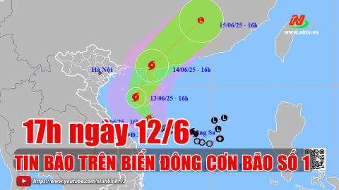 Tin b&atilde;o tr&ecirc;n biển Đ&ocirc;ng, cơn b&atilde;o số 1_hồi 17h