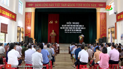 Đại biểu HĐND tỉnh tiếp x&uacute;c cử tri th&agrave;nh phố Tam Điệp