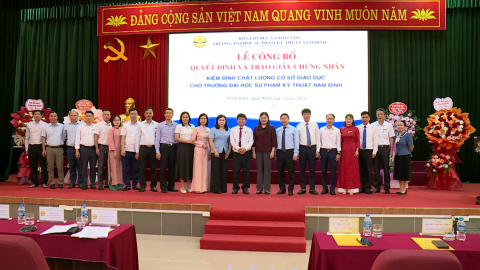Trường Đại học Sư phạm Kỹ thuật Nam Định đạt chuẩn chất lượng gi&aacute;o dục