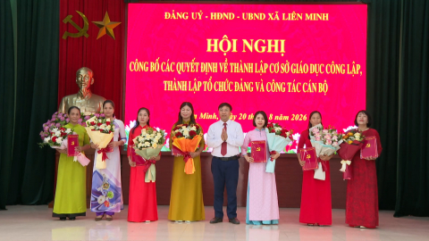 X&atilde; Li&ecirc;n Minh c&ocirc;ng bố quyết định sắp xếp lại c&aacute;c cơ sở gi&aacute;o dục