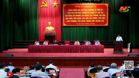 Đo&agrave;n c&ocirc;ng t&aacute;c của Ban Thường vụ Tỉnh ủy l&agrave;m việc với Ban Thường vụ Đảng ủy c&aacute;c x&atilde; thuộc nh&oacute;m 7