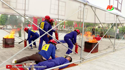 Hội thi nghiệp vụ chữa ch&aacute;y v&agrave; cứu nạn, cứu hộ &ldquo;Tổ li&ecirc;n gia an to&agrave;n ph&ograve;ng ch&aacute;y, chữa ch&aacute;y&rdquo; huyện Y&ecirc;n M&ocirc;