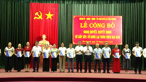 X&atilde; Y&ecirc;n Kh&aacute;nh c&ocirc;ng bố nghị quyết về sắp xếp th&ocirc;n