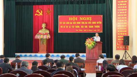 Đại biểu HĐND tỉnh tiếp x&uacute;c cử tri tại x&atilde; Y&ecirc;n Thắng huyện Y&ecirc;n M&ocirc;
