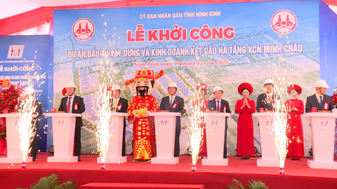 Khởi c&ocirc;ng Dự &aacute;n đầu tư x&acirc;y dựng v&agrave; kinh doanh kết cấu hạ tầng KCN Minh Ch&acirc;u v&agrave; Kh&aacute;nh th&agrave;nh Dự &aacute;n tận dụng nhiệt kh&iacute; thải để ph&aacute;t điện tại Nh&agrave; m&aacute;y Xi măng Vicem Tam Điệp