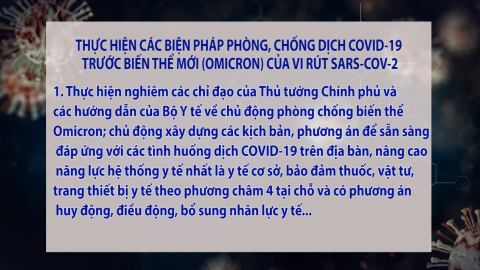 C&ocirc;ng văn thực hiện c&aacute;c biện ph&aacute;p ph&ograve;ng, chống dịch Covid-19 trước biến thể mới Omicron