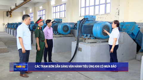 C&aacute;c trạm bơm sẵn s&agrave;ng vận h&agrave;nh ti&ecirc;u &uacute;ng khi c&oacute; mưa b&atilde;o