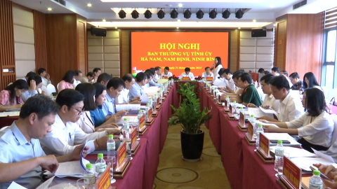 Hội nghị Ban Thường vụ Tỉnh ủy H&agrave; Nam, Nam Định, Ninh B&igrave;nh