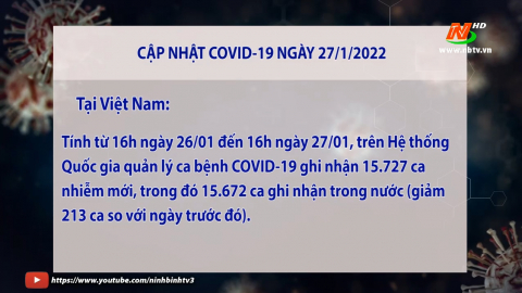 Cập nhật t&igrave;nh h&igrave;nh dịch Covid-19  ng&agrave;y 27/01/2022