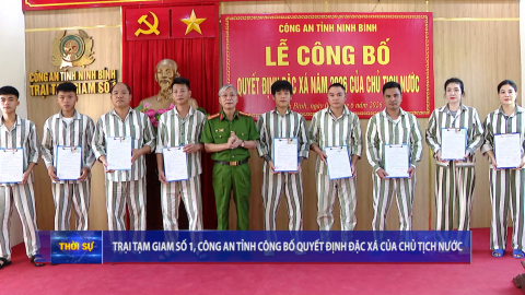Trại tạm giam số 1, C&ocirc;ng an tỉnh c&ocirc;ng bố Quyết định đặc x&aacute; của Chủ tịch nước năm 2026