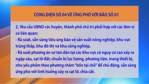 C&ocirc;ng điện số 04 về ứng ph&oacute; với b&atilde;o số 01