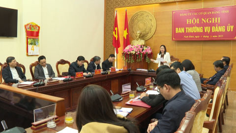 Hội nghị Ban Thường vụ Đảng ủy c&aacute;c cơ quan Đảng tỉnh 