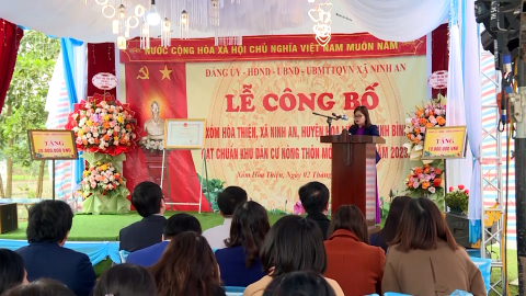 X&oacute;m H&ograve;a Thiện x&atilde; Ninh An đạt chuẩn khu d&acirc;n cư n&ocirc;ng th&ocirc;n mới kiểu mẫu