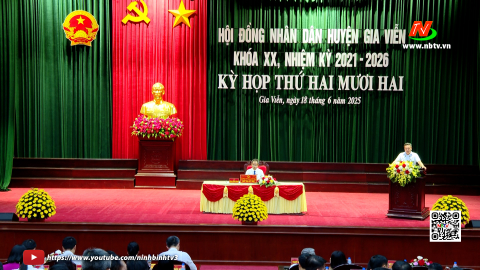 HĐND huyện Gia Viễn kho&aacute; XX tổ chức kỳ họp thứ 22