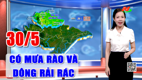 Dự b&aacute;o thời tiết đ&ecirc;m 29/5, ng&agrave;y 30/5 | C&oacute; mưa r&agrave;o v&agrave; d&ocirc;ng rải r&aacute;c.