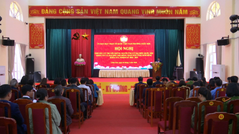 Tiếp x&uacute;c giữa cử tri với người ứng cử đại biểu Quốc hội, đại biểu HĐND tỉnh kh&oacute;a XVI tại phường Ch&acirc;u Sơn