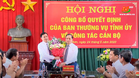 C&ocirc;ng bố Quyết định của BTV Tỉnh ủy về c&ocirc;ng t&aacute;c c&aacute;n bộ tại Kim Sơn