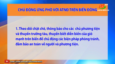 C&ocirc;ng văn của Ban chỉ huy PCTT&TKCN tỉnh về việc ứng ph&oacute; với &aacute;p thấp nhiệt đới tr&ecirc;n biển Đ&ocirc;ng