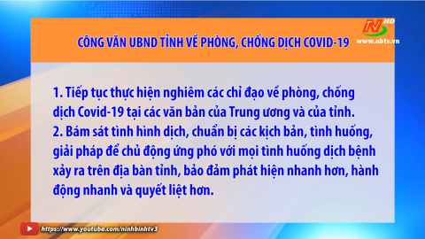 C&ocirc;ng văn UBND tỉnh về ph&ograve;ng, chống dịch Covid-19