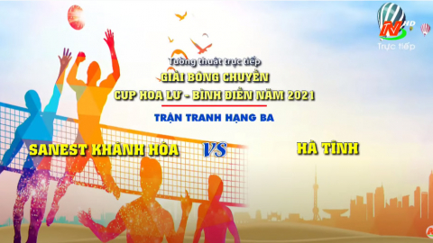 GIẢI B&Oacute;NG CHUYỀN C&Uacute;P HOA LƯ - B&Igrave;NH ĐIỀN 2021: Sanest Kh&aacute;nh H&ograve;a - H&agrave; Tĩnh | Tranh giải ba