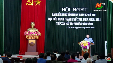 Đại biểu HĐND tỉnh tiếp x&uacute;c cử tri tại TP. Tam Điệp