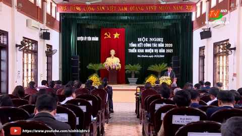Huyện ủy Y&ecirc;n Kh&aacute;nh triển khai nhiệm vụ năm 2021.