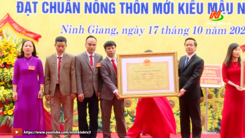 Ninh Giang đ&oacute;n bằng c&ocirc;ng nhận x&atilde; đạt chuẩn n&ocirc;ng th&ocirc;n mới kiểu mẫu