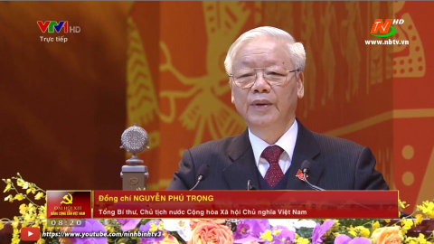 Ph&aacute;t biểu của Tổng B&iacute; thư, Chủ tịch nước Nguyễn Ph&uacute; Trọng tại khai mạc Đại hội XIII của Đảng