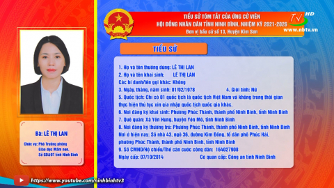  Tiểu sử t&oacute;m tắt v&agrave; chương tr&igrave;nh h&agrave;nh động của b&agrave; L&ecirc; Thị Lan  - Ứng cử vi&ecirc;n ĐB HĐND tỉnh, đơn vị bầu cử số 13