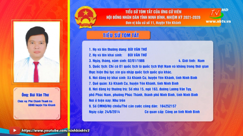 Tiểu sử t&oacute;m tắt v&agrave; chương tr&igrave;nh h&agrave;nh động của &ocirc;ng B&ugrave;i Văn Thơ - Ứng cử vi&ecirc;n ĐB HĐND tỉnh, đơn vị bầu cử số 11
