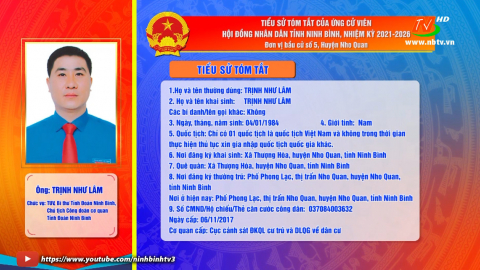 Tiểu sử t&oacute;m tắt v&agrave; chương tr&igrave;nh h&agrave;nh động của &ocirc;ng Trịnh Như L&acirc;m - Ứng cử vi&ecirc;n ĐB HĐND tỉnh, đơn vị bầu cử số 5