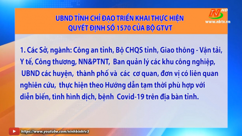 UBND tỉnh chỉ đạo triển khai thực hiện Quyết định số 1570 của Bộ GTVT