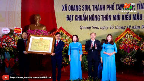 X&atilde; Quang Sơn đ&oacute;n bằng c&ocirc;ng nhận x&atilde; n&ocirc;ng th&ocirc;n mới kiểu mẫu